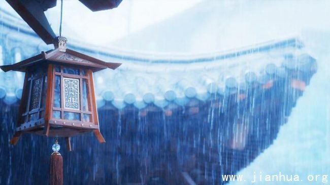 深秋帘幕千家雨